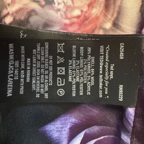 Ted Baker wool blend wrap coat, size 5 (8-10 US) - Picture 6 of 6